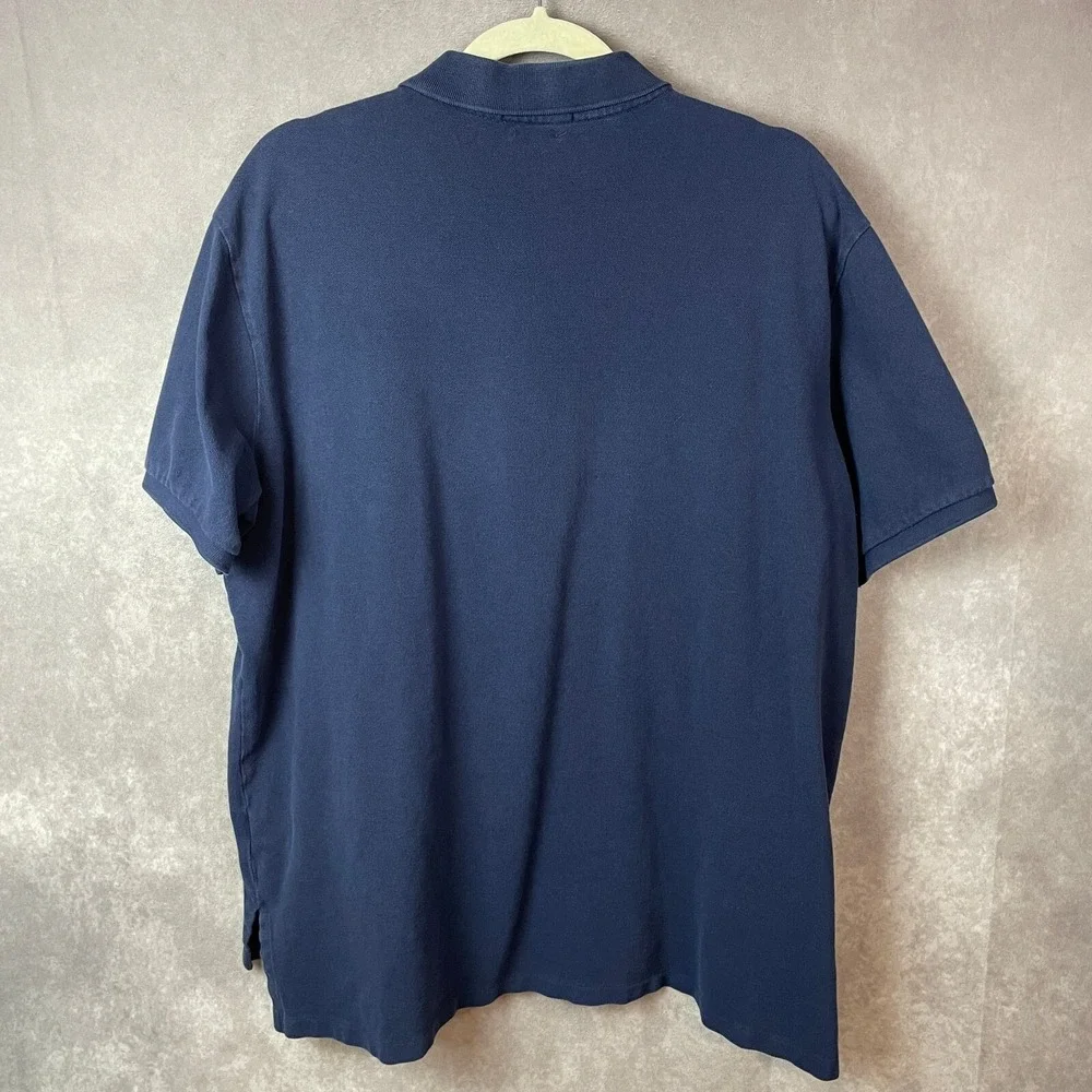 POLO RALPH LAUREN Polo Shirt Mens 2XL Blue Custom Fit Cotton Short Sleeve Casual